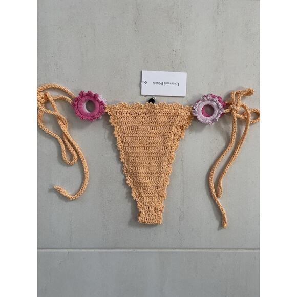 Lovers Friends Swim String Bikini Bottom Jinny Crochet Swimwear - Picture 1 of 9